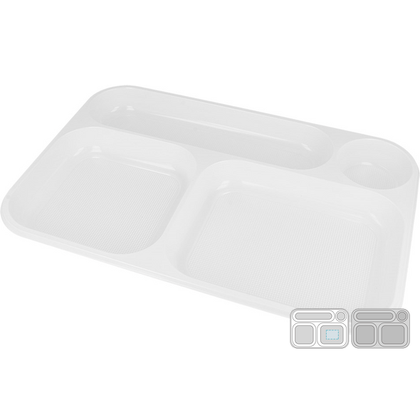 Verpackung für "Take Away" - 4 Fächer Weiß PS Verpackung für "Take Away" - 4 Fächer Weiß PS